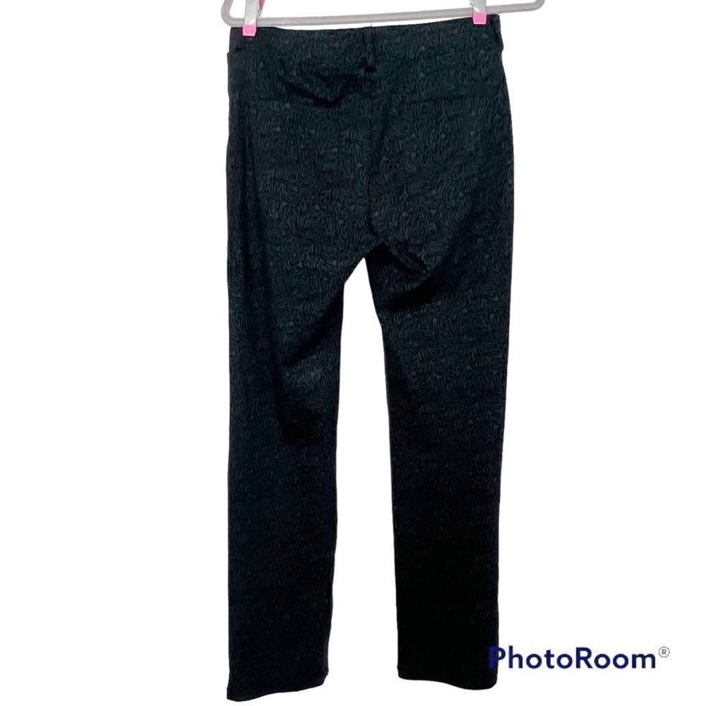 Betabrand Green & Navy Blue Patterned Pants Size Medium Comfy for Office or Work